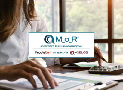 Kobieta przeprowadzająca analizę ryzyka dzięki szkoleniu M_o_R realizowanym w Inprogress